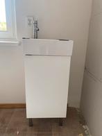 Ikea wit wastafelmeubel met kraan, deur, plank, haken, Ophalen, Minder dan 50 cm, Gebruikt, Minder dan 100 cm