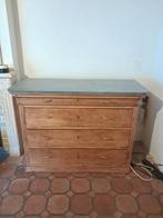 Superbe Commode Louis-Philippe en Merisier – Plateau Marbre, Moins de 100 cm, Comme neuf, 100 à 150 cm, Enlèvement