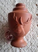 Klein terra cotta jacht vaasje, hert, vos en konijntje, Antiek en Kunst, Ophalen of Verzenden