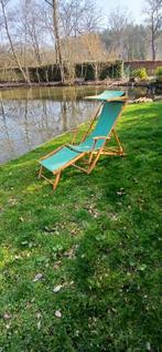 Luxueuze vintage strandstoel, Jardin & Terrasse, Chaises longues, Enlèvement, Bois