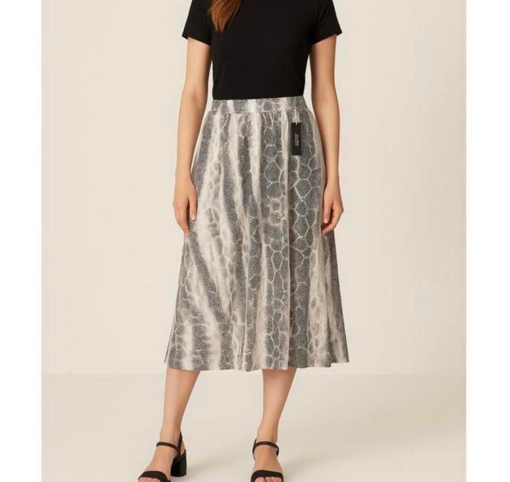 Lange Rok BPC Bonprix Collection Premium Snake Slangen print, Maat 38/40 (M), Beige, Nieuw, Ophalen of Verzenden