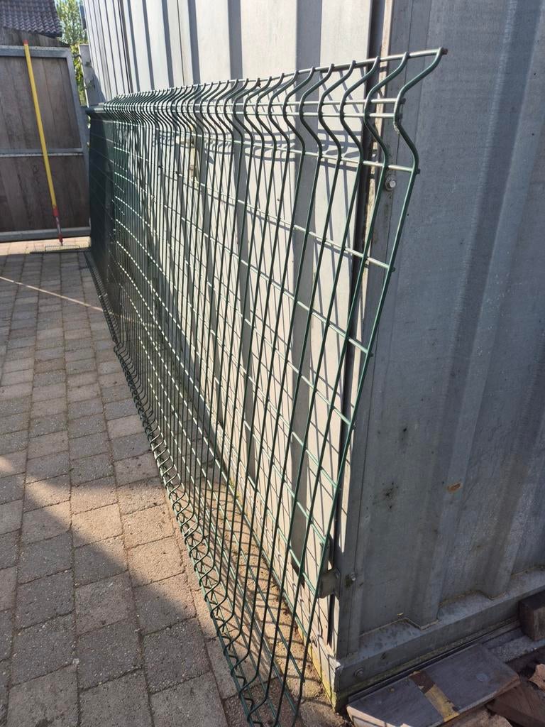 2 draadpanelen groen (HxB) 123x200cm, Enlèvement, Comme neuf, Fer, Clôture en treillis métallique simple