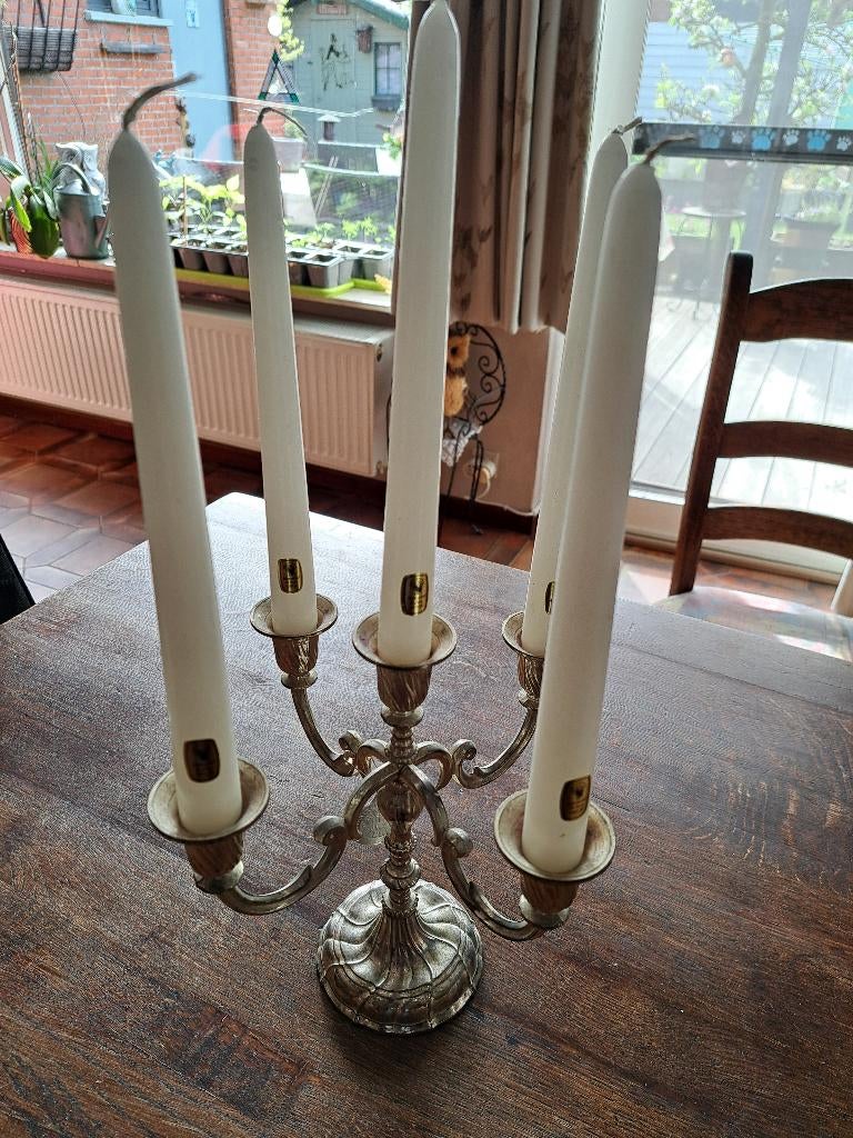 bougeoir en métal argenté, Antiquités & Art, Enlèvement