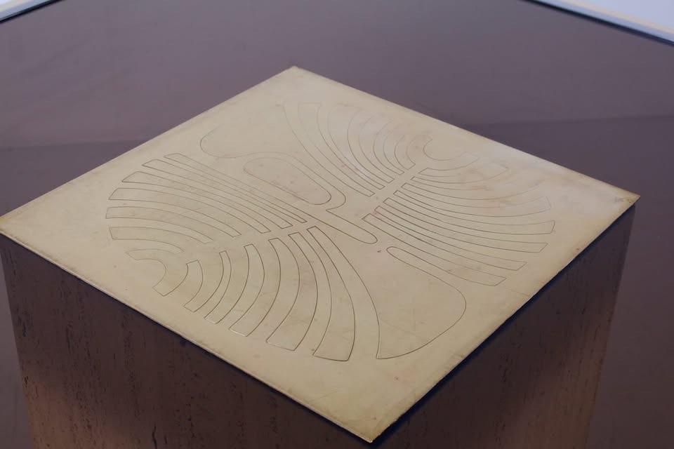 Belgian Coffee Table Roger Vanhevel - Vintage salontafel, Ophalen, Gebruikt, Glas