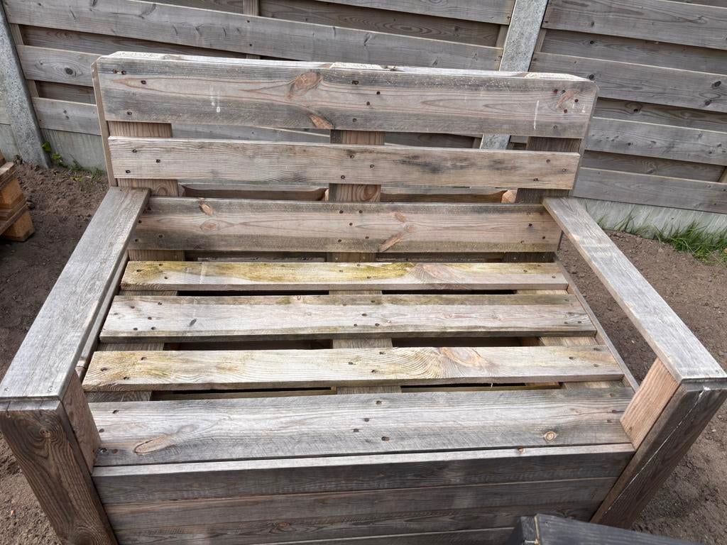 Palleten bankje 2 stuks gratis!, Enlèvement, Comme neuf