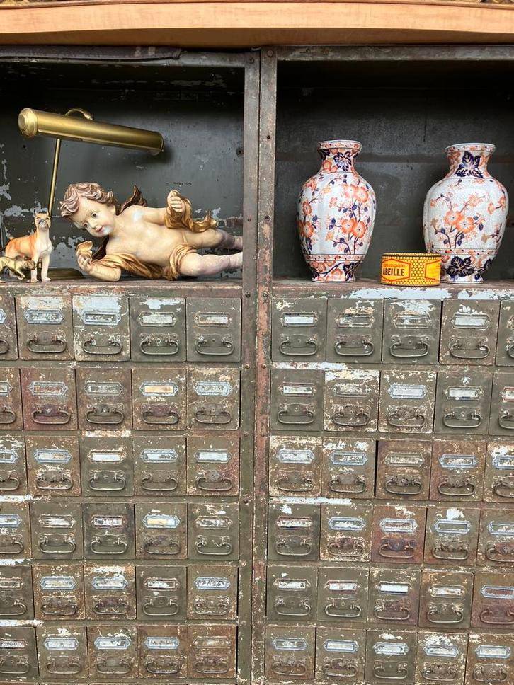 2 Grote metalen Vintage industriële ladekasten, Huis en Inrichting, Kasten | Ladekasten, Gebruikt, Ophalen