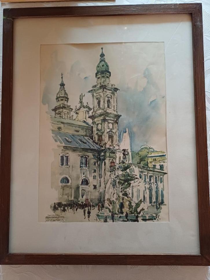 Jan Korthals - Salzburg - art, Antiek en Kunst, Kunst | Litho's en Zeefdrukken, Ophalen of Verzenden