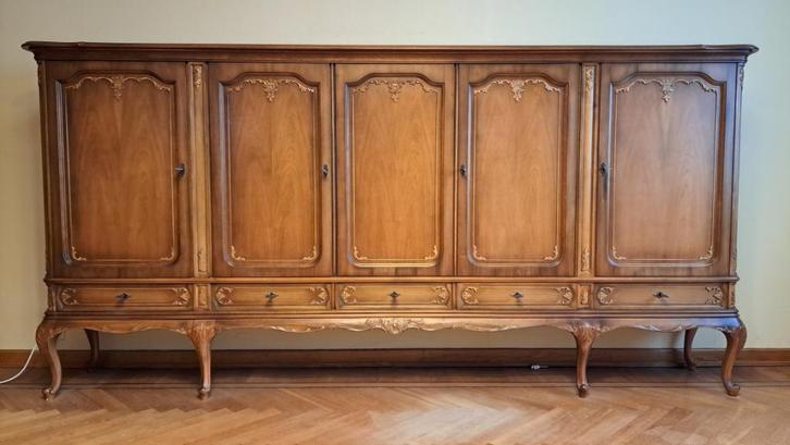 Eetkamer, noten +++, Huis en Inrichting, Complete eetkamers, Gebruikt, 4 tot 6 stoelen, Ophalen