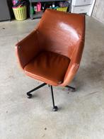 Bureastoel cognac lederkleur, Ophalen, Zo goed als nieuw, Bruin, Bureaustoel