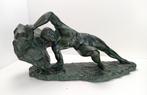 art deco beeld Sisyphus patinekleur brons, Ophalen of Verzenden
