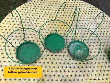 3 ijzeren plantenhangers, Ophalen of Verzenden, Gebruikt, Metaal, Tuin
