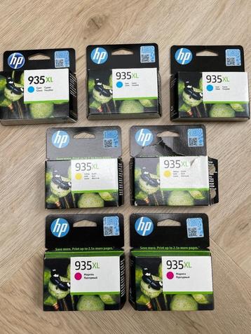 7 stuks nieuwe cartridges 935XL C-Y-M Grote Capaciteit!! disponible aux enchères