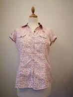 Gebloemde blouse met korte mouwen, Ophalen, Maat 42/44 (L), Gedragen, Wit