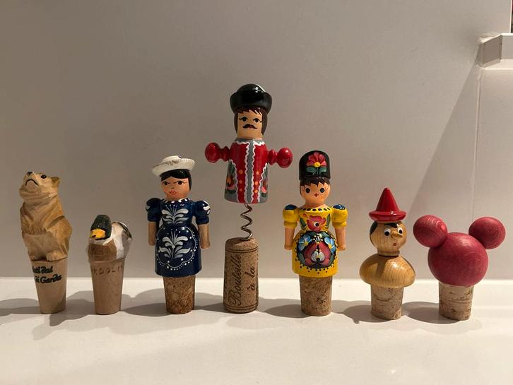 6 flessenstoppen en 1 kurkentrekker, Verzamelen, Wijnen, Zo goed als nieuw, Ophalen of Verzenden