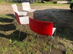 4 strakke design stoelen, Métal, Comme neuf, Enlèvement, Blanc