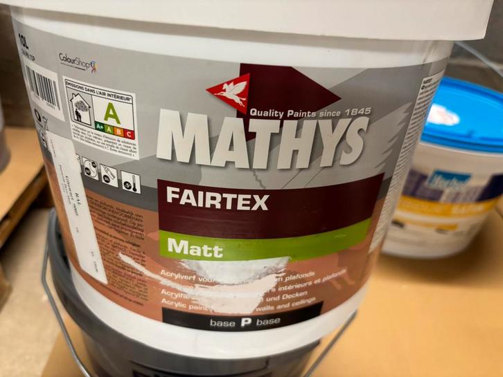 Mathys fairtex donkergrijze muurverf 10liter, Hobby en Vrije tijd, Schilderen, Nieuw, Acrylverf, Ophalen