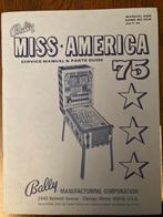 BALLY BINGO MISS AMERICA 75 MANUAL, Verzamelen, Ophalen of Verzenden, Zo goed als nieuw