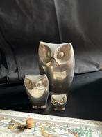 Famille Hiboux/owls en métal (lourd), Ophalen of Verzenden