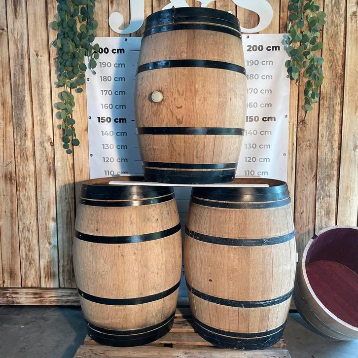 Wijntonnen 220 en 300 liter. 1/3 ton vanaf €60, Tuin en Terras, Bloembakken en Plantenbakken, Zo goed als nieuw, Hout, Ophalen of Verzenden