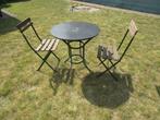 bistro / tuintafel setje, Ophalen, Zo goed als nieuw, Rond, Metaal