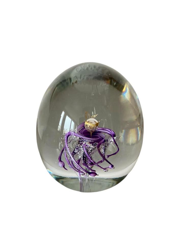 Presse-papier en verre, signé Olivier Mallemouche., Antiquités & Art, Antiquités | Verre & Cristal, Enlèvement ou Envoi