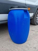 Blauwe vaten,tonnen van 60 L met deksel en klemring, Minder dan 75 liter, Kunststof, Zo goed als nieuw, Ophalen