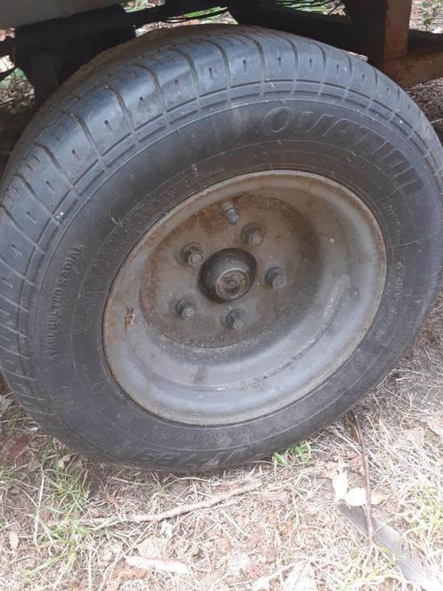 Complete wielen 4 stuks voor aanhangwagen, Auto diversen, Aanhangwagen-onderdelen, Gebruikt, Ophalen of Verzenden