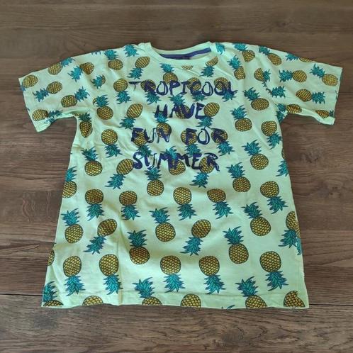 Felgele t shirt met ananassen TQF collection, Kinderen en Baby's, Kinderkleding | Maat 164, Zo goed als nieuw, Jongen, Ophalen of Verzenden