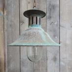 Klassieke landelijke koperen stallamp hanglamp boerderij, Ophalen of Verzenden, Zo goed als nieuw, Glas, 50 tot 75 cm