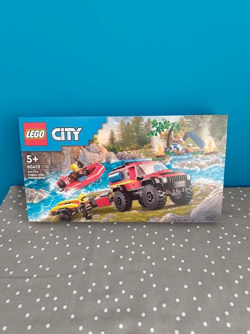 Lego City 60412 : 4x4 Fire Truck with Rescue Boat, Kinderen en Baby's, Speelgoed | Duplo en Lego, Nieuw, Lego, Ophalen of Verzenden