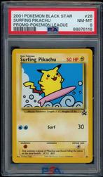 Surfing Pikachu PSA 8 - #28 - Wizards Black Star Promo 2001, Losse kaart, Zo goed als nieuw, Verzenden