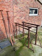 2 metsersstellingen en 2 steunen, Doe-het-zelf en Bouw, Ophalen, Gebruikt