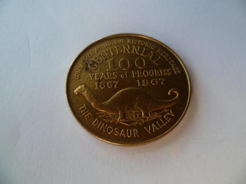 penning 100 jaar Dinosaur Valley Canada, Postzegels en Munten, Penningen en Medailles, Ophalen of Verzenden