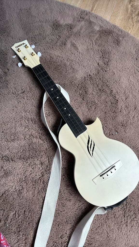 Cascha Carbon Wit Ukulele, Muziek en Instrumenten, Snaarinstrumenten | Gitaren | Akoestisch, Gebruikt, Overige typen, Ophalen