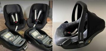 Maxi cosi Pearl 2* + familyfix 2* & Pebble + accessoires beschikbaar voor biedingen