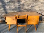 Vintage bureau + stoel, Huis en Inrichting, Bureaus, Ophalen, Gebruikt, Bureau