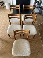 Vintage Deense Designstoelen, massieve eik - 5 stuks, Ophalen, Hout, Gebruikt, Overige kleuren