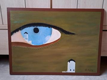 Schilderij ´Oog´. Afmeting 61cm x 44,5cm beschikbaar voor biedingen