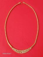 18k geelgouden halsketting bezet met een karaat echte diaman, Handtassen en Accessoires, Kettingen, Ophalen of Verzenden, Zo goed als nieuw
