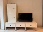Tv meubel wit met inox-accenten, Ophalen, Gebruikt, Overige houtsoorten