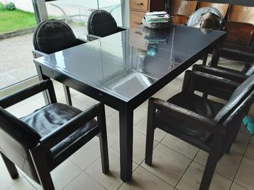 Zwarte ikea eettafel Bjursta, Enlèvement, 50 à 100 cm, Rectangulaire, 200 cm ou plus