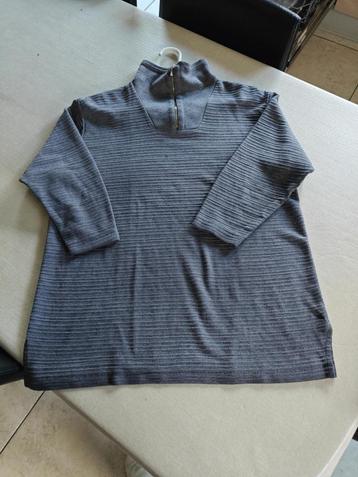 Grijze quarter-zip sweater met strepen heren beschikbaar voor biedingen