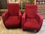 2 petits fauteuils rouges velours, Utilisé
