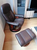 2 fauteuils Stressless Ekornes avec ses 2 reposes pieds dans, Ophalen, Minder dan 75 cm, Hout, Zo goed als nieuw