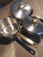 Pannenset met steelpan, ideaal voor studentenkot, Maison & Meubles, Cuisine | Casseroles & Poêles, Inox, Enlèvement, Utilisé, Ensemble de casseroles