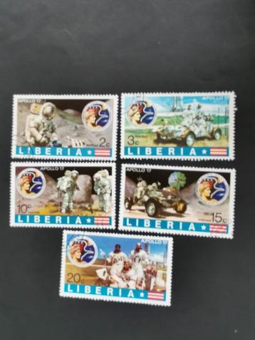 Liberia 1973 - voyage dans l'espace - Apollo 17 - astronaute, Timbres & Monnaies, Enlèvement ou Envoi, Autres pays, Affranchi
