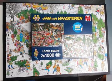 Jan Van Haasteren doos met 2 puzzels 1000 stukjes beschikbaar voor biedingen