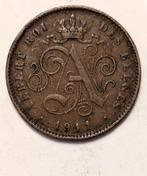 Munt België 2 centimes 1911 Frans, Postzegels en Munten, Munten | België, Ophalen of Verzenden, Brons, Losse munt