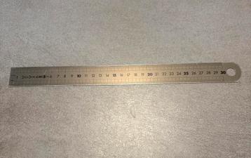 Dubbelzijdige meetlat - inox - 30 cm beschikbaar voor biedingen