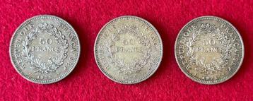 1974-78 50 zilveren munten van Franse Frank beschikbaar voor biedingen